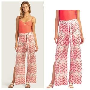 NWT Trina Turk Swim Suit Coverup Wide Leg Crochet Pant Size Large $162